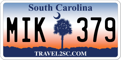 SC license plate MIK379