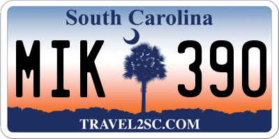 SC license plate MIK390