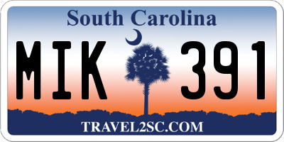 SC license plate MIK391