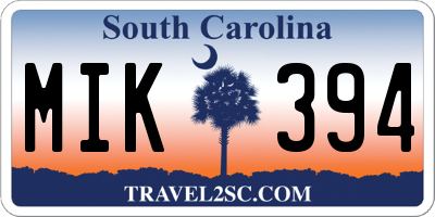 SC license plate MIK394