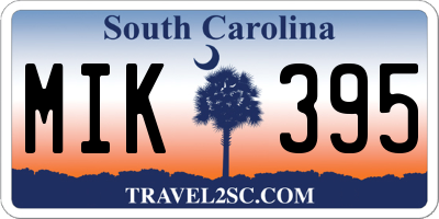 SC license plate MIK395