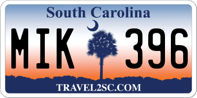 SC license plate MIK396