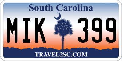 SC license plate MIK399