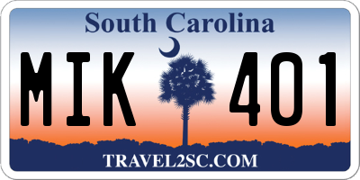 SC license plate MIK401