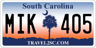 SC license plate MIK405