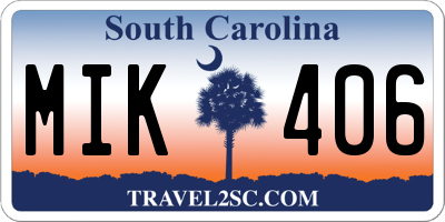 SC license plate MIK406