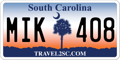 SC license plate MIK408