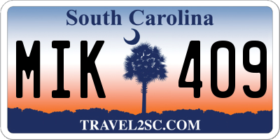 SC license plate MIK409