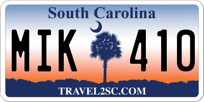 SC license plate MIK410