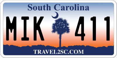 SC license plate MIK411