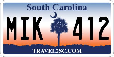 SC license plate MIK412