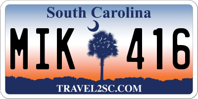 SC license plate MIK416