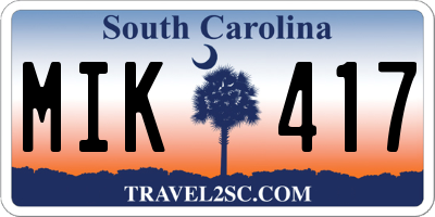 SC license plate MIK417