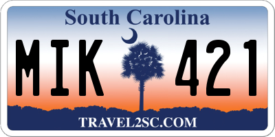 SC license plate MIK421