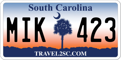 SC license plate MIK423