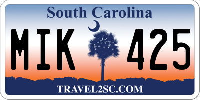 SC license plate MIK425