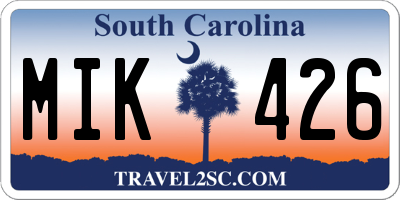 SC license plate MIK426