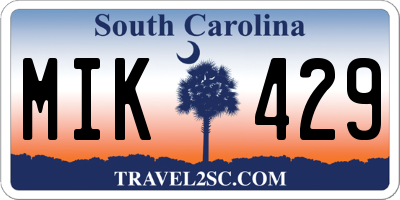 SC license plate MIK429