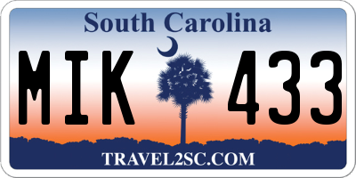 SC license plate MIK433