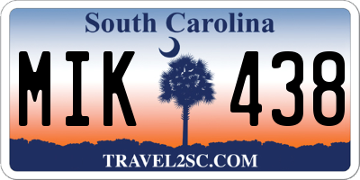 SC license plate MIK438