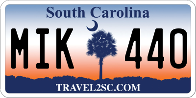 SC license plate MIK440