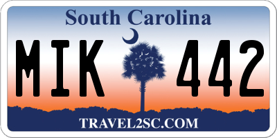 SC license plate MIK442