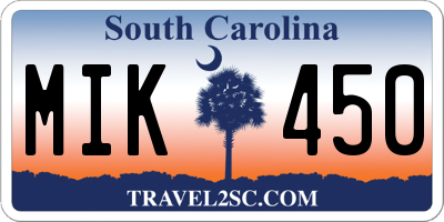 SC license plate MIK450
