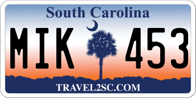 SC license plate MIK453