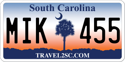 SC license plate MIK455