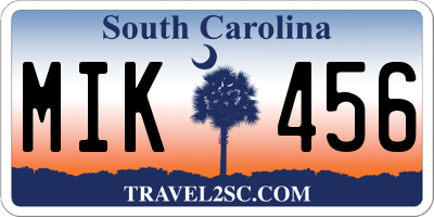 SC license plate MIK456