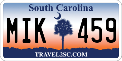 SC license plate MIK459
