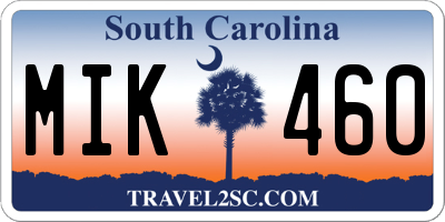 SC license plate MIK460