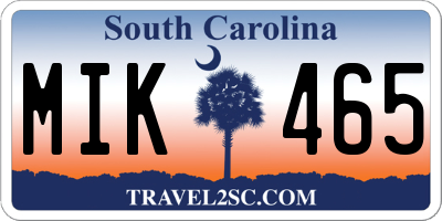 SC license plate MIK465