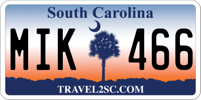 SC license plate MIK466