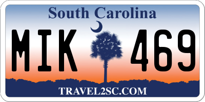 SC license plate MIK469