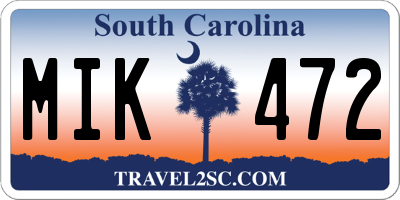 SC license plate MIK472