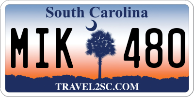 SC license plate MIK480