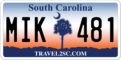 SC license plate MIK481