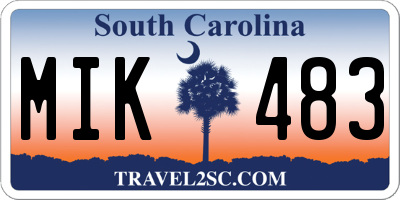 SC license plate MIK483