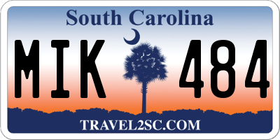 SC license plate MIK484