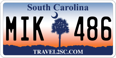 SC license plate MIK486