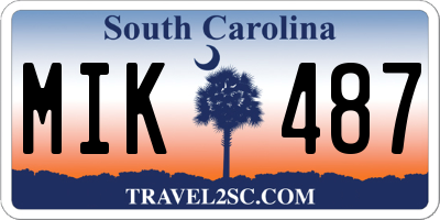 SC license plate MIK487
