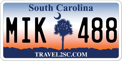 SC license plate MIK488