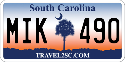 SC license plate MIK490