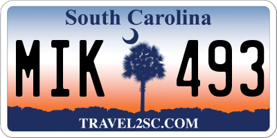 SC license plate MIK493