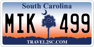 SC license plate MIK499