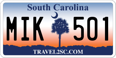 SC license plate MIK501