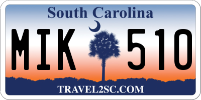 SC license plate MIK510