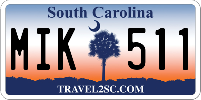 SC license plate MIK511