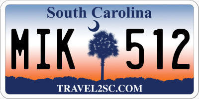 SC license plate MIK512